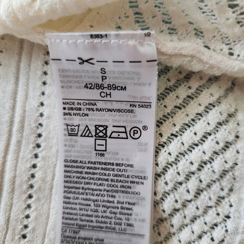 Banana Republic Pointelle Flutter-Sleeve Cardigan White Size Small - Picture 3 of 5